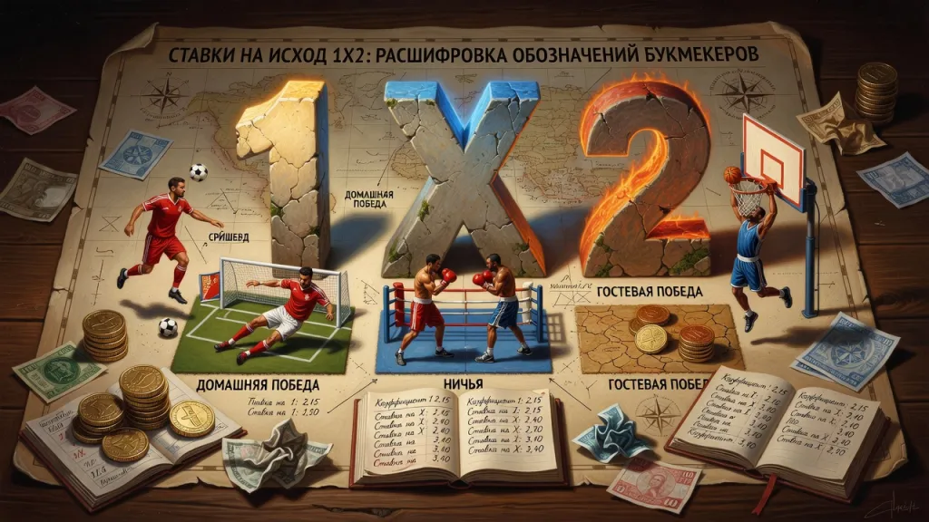 Ставки на исход 1X2: Расшифровка обозначений букмекеров